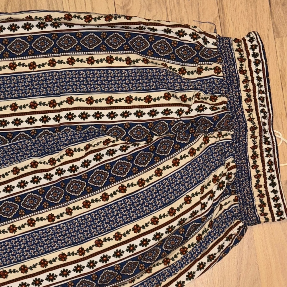 Shosho Blue and Cream Wide Leg Pants - Picture 12 of 13